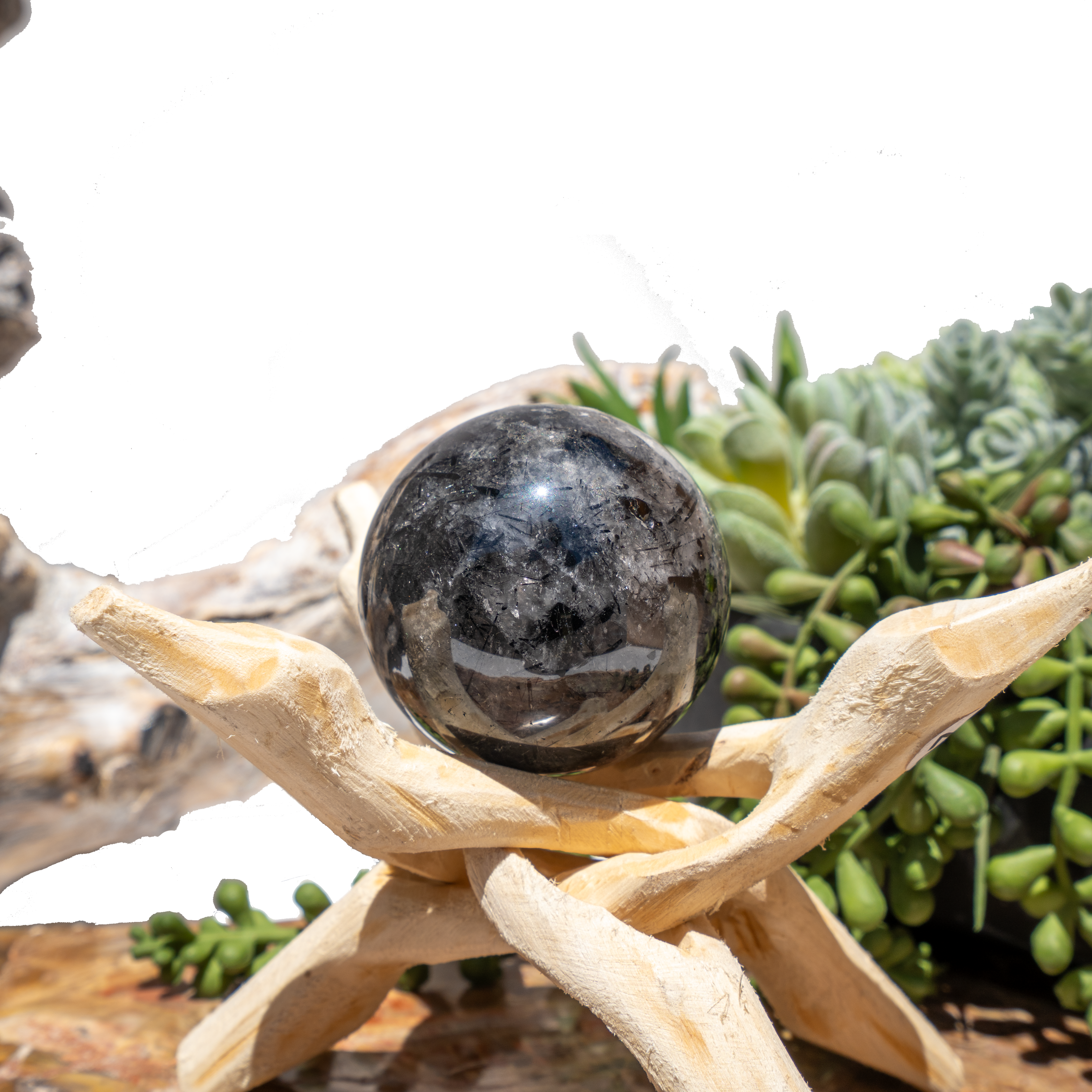 Black Rutilated Tourmaline in Clear Quartz